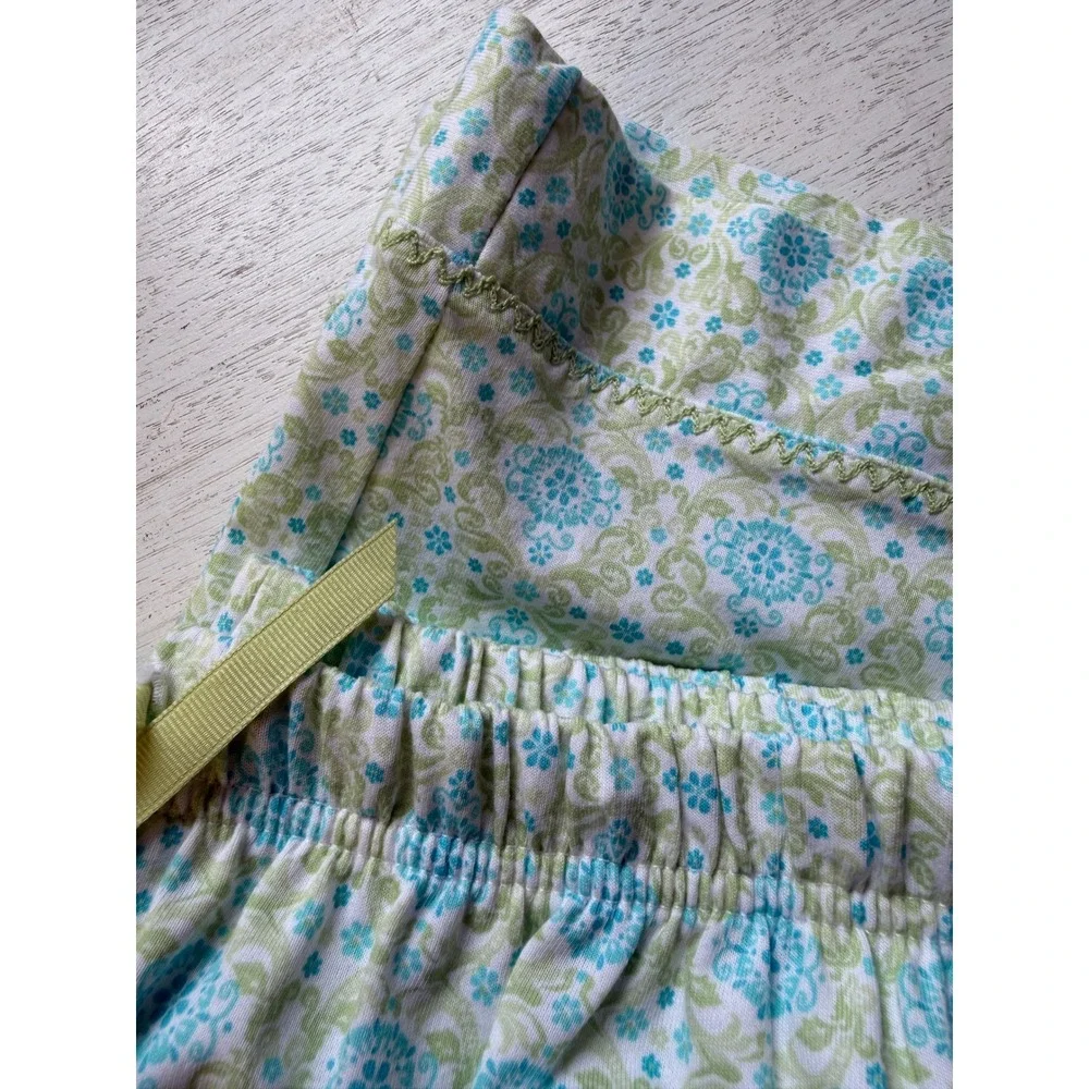 Karen Neuburger Maternity Pajama Set M Blowing in the Wind Blue Green knCool NEW